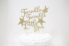 Twinkle Twinkle Little Star Baby Shower Cake Topper |  Gold Glitter Twinkle Twinkle Star Gender Reveal Decorations - Pretty Day