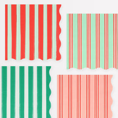 Festive Stripe Christmas Napkins Large 16pk.