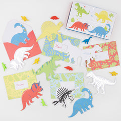 Dinosaur Kids Valentine's Cards & Erasers Set 12pk.