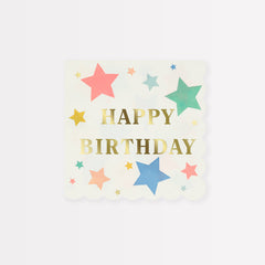 Happy Birthday Stars Small Napkins - 16 pk