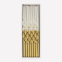 Meri Meri  Gold Dipped Twisted Candles (x 16) - Pretty Day