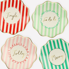 Meri Meri Christmas Striped Dinner Plates-8pk. - Pretty Day