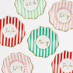 Meri Meri Striped Christmas Side Plates-8pk. - Pretty Day