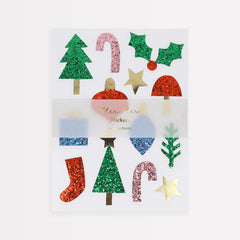 Christmas Icons Chunky Glitter Stickers