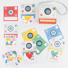 Instant Camera Kids Valentine's Cards & Stickers Set 24pk.