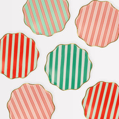 Festive Stripe Christmas Side Plates