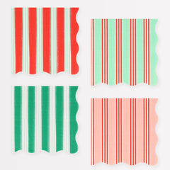 Christmas Festive Stripe Napkins Small 16pc.