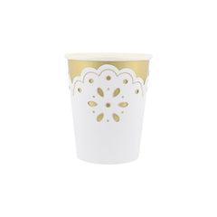 Broderie Anglaise Lace White Cups 6pk.