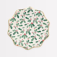 Christmas Holly Pattern Side Plates 8pc