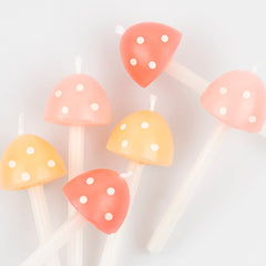 Mushroom Birthday Candles (x6) - Pretty Day