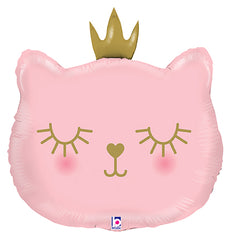 Cat Princess Pink Foil Balloon 21" S3071 - Pretty Day