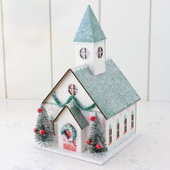 My Mind’s Eye - PRESALE SHIPPING MID OCTOBER - VIL1050 - Village Christmas Paper Church Decoration - Pretty Day