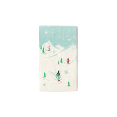 PRESALE CHRISTMAS SHIPPING MID OCTOBER - PLTS352L - Mountain Skiers Guest Towel Napkin - Pretty Day