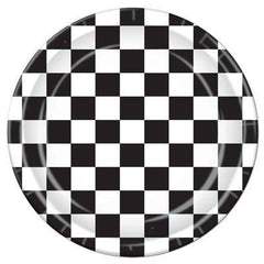 Checkered Flag Racecar Plates- Large 8pk S9231 - Pretty Day