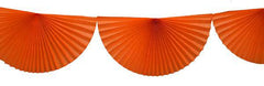 Orange 10 Ft Tissue Fan Garland Bunting - Pretty Day