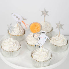 Space Cupcake Topper Kit 24pk S9338 - Pretty Day