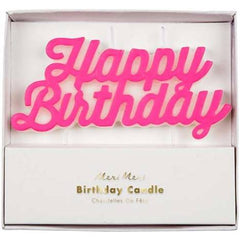 Pink Happy Birthday Candle S1078 - Pretty Day