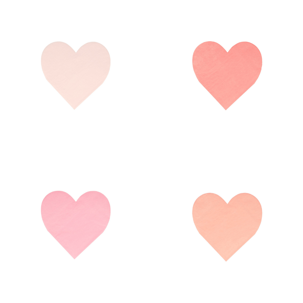 Small Pink Heart Napkins