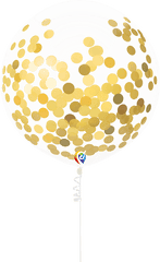 Confetti Balloon with Ribbon 3pk – Gold S2091 - Pretty Day